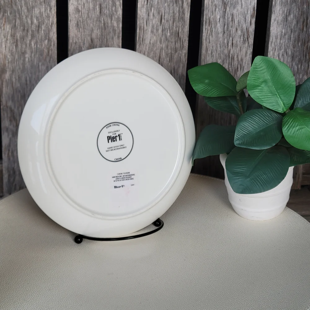 Pier 1 Book Club Frenchie Bulldog Striped Sweater Porcelain Plate